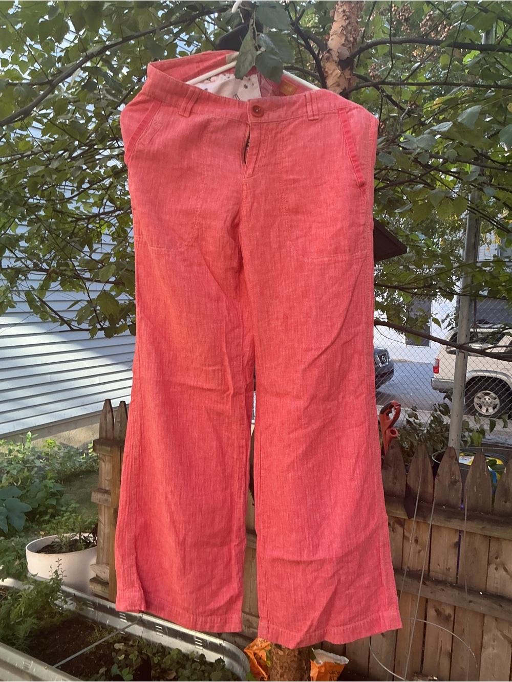 Pilcro Coral Wide-Leg Linen-Blend Pants
